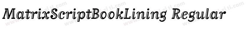 MatrixScriptBookLining Regular字体转换